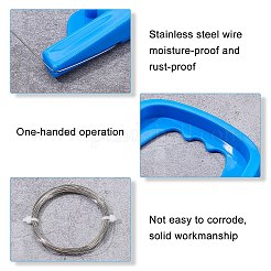 ワイヤークレイカッター1個  プラスチック製のハンドル付き  1ロール鉄粘土カッターワイヤー  陶器の彫り用粘土作り  プラチナ  185x155x18mm&nbsp;TOOL-PH0001-44