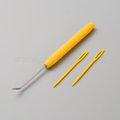 Plastic & Iron Bent Tip Crochet Needle&nbsp;TOOL-WH0159-06A