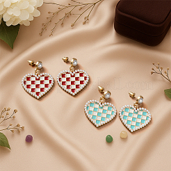 4 Pairs 4 Colors Alloy Enamel Dangle Stud Earrings&nbsp;EJEW-HY0001-22