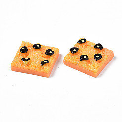 不透明なエポキシ樹脂カボション  模造食品  パン  オレンジ  20.5x18.5x7.5mm&nbsp;CRES-S358-49