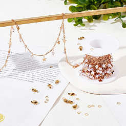 真鍮リンクチェーンネックレス/ブレスレットのDIYキット  ライトゴールド  2.5x2x1mm&nbsp;DIY-BBC0002-55