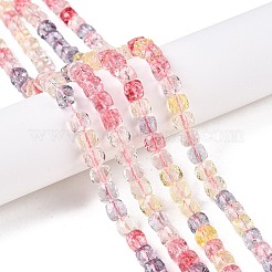 天然トパーズビーズ連売り  多面カット  染め  キューブ  ミックスカラー  5~6x5~6x5~6mm  穴：0.9mm  約71~75個/連  14.96~15.16インチ（38~38.5cm）&nbsp;G-N342-107A
