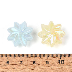 不透明なアクリルビーズ  花  ABカラーメッキ  ミックスカラー  20x20x10.5mm  穴：2.5mm  約289個/500g&nbsp;OACR-N150-30