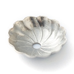 変色しない304ステンレススチールビーズキャップ  花弁のない  花  ステンレス鋼色  9.5x2.5mm  穴：1.2mm&nbsp;LS-STAS-H149-26B-P
