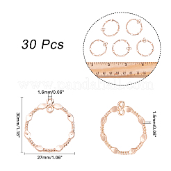合金コネクタチャーム30個。  ツイストリング  ライトゴールド  30x27x1.5mm  穴：1.6mm&nbsp;FIND-CA0006-37