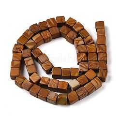 Natural Wood Lace Stone Wooden Jasper Beads Strands&nbsp;G-T139-6x6-03B