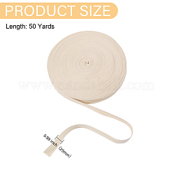 50ヤードコットンヘリンボーンリボン  服装アクセサリー  アンティークホワイト  1インチ（25mm）&nbsp;OCOR-WH0036-31