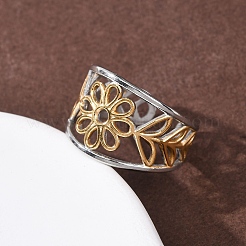 304 Stainless Steel Cuff Open Rings&nbsp;RJEW-P181-02E-A
