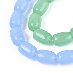 Imitation Jade Glass Beads Strands&nbsp;GLAA-N058-6x9mm-C01