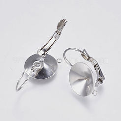 Tarnish Resistant 304 Stainless Steel Leverback Earring Settings&nbsp;X-STAS-F139-052P
