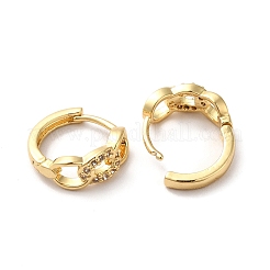 Clear Cubic Zirconia Curb Chains Shape Hoop Earrings&nbsp;ZIRC-Q201-23G