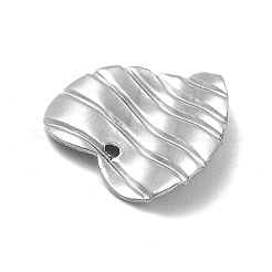 変色しない201ステンレススチールペンダント  ハートチャーム  ステンレス鋼色  16.5x18x1mm  穴：1.2mm&nbsp;STAS-G296-09P