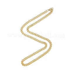 メンズ 201 ステンレススチール キューバンリンクチェーンネックレス  ゴールドカラー  23.62インチ（60cm）  ワイド：7mm&nbsp;NJEW-N050-A06-7-60G