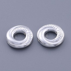 チベット風合金ビーズ  ドーナツ  銀色のメッキ  鉛フリー＆カドミウムフリー  15x4mm  穴：1mm&nbsp;X-K0P1F021
