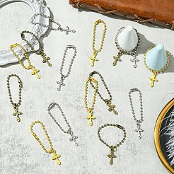 60Pcs 3 Colors Alloy Cross Pendant Decoration&nbsp;HJEW-YW00042