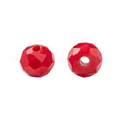 不透明なソリッドカラーのガラスビーズ  多面カット  ロンデル  ミックスカラー  4x3mm  穴：0.4mm  10色  200個/カラー  2000個/箱&nbsp;EGLA-JP0002-01D-4mm