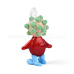 Handmade Lampwork Clown Figurine Pendants&nbsp;LAMP-T025-09B