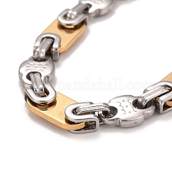 PVD Vacuum Plating 201 Stainless Steel Oval Link Chain Bracelets&nbsp;STAS-E160-07GP
