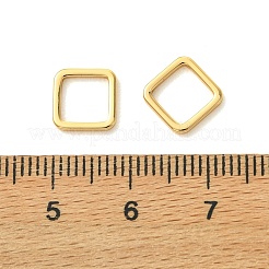 シェグレース真鍮リンクリング  正方形  カドミウムフリーと鉛フリー＆ニッケルフリー  18KGP本金メッキ  8x8x1mm  インナーサイズ：6.5x6.5&nbsp;XGRQ6B502-884G