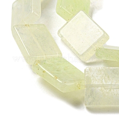 黄色のチェリークォーツガラス ビーズ 連売り  長方形  18x13x3mm  穴：1mm  約20個/連  15.75''（40センチメートル）&nbsp;G-M420-G06-01