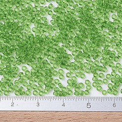 MIYUKIラウンドロカイユビーズ  日本製シードビーズ  （rr144)透明ライム  11/0  2x1.3mm  穴：0.8mm  約1100PCS /ボトル  10 G /ボトル&nbsp;SEED-JP0008-RR0144