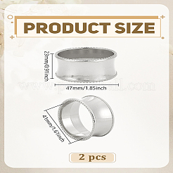 合金ナプキンリング  ナプキンホルダー装飾  場所セッティング用  プラチナ  47x23mm&nbsp;AJEW-WH0609-176P