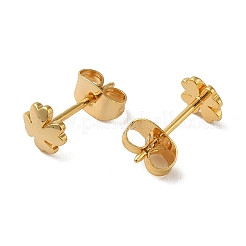真鍮のピアス  18KGP本金メッキ  花  6x6mm&nbsp;EJEW-O003-01D-G