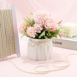 40m ポリエステルウェーブフリンジトリムリボン  波曲げリボン  古いレース  1/8インチ（3mm）&nbsp;OCOR-GF0004-39L