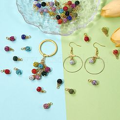 48Pcs 12 Colors Handmade Polymer Clay Rhinestone Pendants&nbsp;PALLOY-SW0027