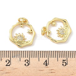 Brass Micro Pave Cubic Zirconia Pendants&nbsp;KK-Z120-19G