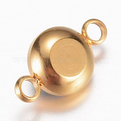 ガラスリンクコネクター  多面カット  304ステンレススチール製金具付き  フラットラウンド  ゴールドカラー  カラフル  17.5x10x6.5mm  穴：2.5mm&nbsp;GLAA-G018-G01