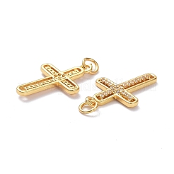 Brass Micro Pave Clear Cubic Zirconia Pendants&nbsp;ZIRC-L100-111G