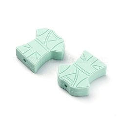食品グレードの環境に優しいシリコーンビーズ  女性ナース服  薄緑  25x22x8mm  穴：2.5mm&nbsp;FIND-WH0125-19K