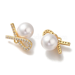 Brass Micro Pave Cubic Zirconia Pendants&nbsp;KK-B107-06G