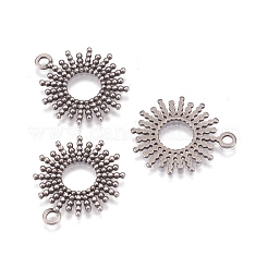 変色しにくい304ステンレススチールペンダント  フラットラウンド  ステンレス鋼色  18x15x1mm  穴：2mm&nbsp;STAS-H109-14B