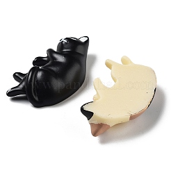 オペーク樹脂カボション  かわいいねこ  ミックスカラー  46~49x26~28x11~12mm&nbsp;X-RESI-H155-14