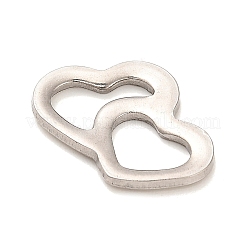 変色しないステンレスペンダント  ハートチャーム  ステンレス鋼色  14x20.5x2mm  穴：9x5mm&nbsp;STAS-L276-01P-08
