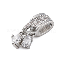 Brass Micro Pave Cubic Zirconia Tube Bails&nbsp;KK-P289-08P