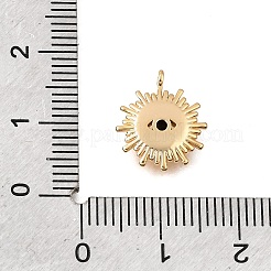 Brass Pave Black Cubic Zirconia Charms&nbsp;KK-CBA2395-02G