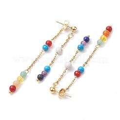 Natural Mixed Stone Ear Studs&nbsp;EJEW-JE05944