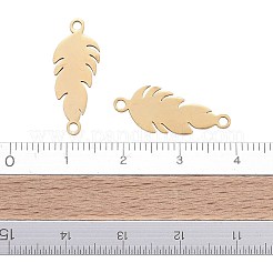 201 ステンレス鋼スタンピングブランクリンクコネクター  羽  ゴールドカラー  21x8x1mm  穴：1.5mm&nbsp;STAS-T046-JA346-2