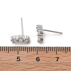 Brass Micro Pave Clear Cubic Zirconia Stud Earrings&nbsp;EJEW-R016-01P
