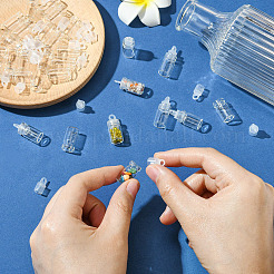 ガラスの空き瓶ペンダント装飾30個  ウィッシングボトル  プラスチックプラグ付き  透明  2.45~2.65x1cm  穴：2.8mm  容量：1ml（0.03fl.oz）&nbsp;CON-YW0001-78