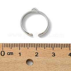 Shegrace 調節可能な真鍮製リング部品  ループリングベース  カドミウムフリー＆ニッケルフリー＆鉛フリー  プラチナメッキ  穴：1mm  内径：15.5mm&nbsp;XGR0088P-132P