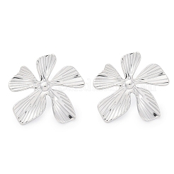 女性用304ステンレススチールスタッドピアス  花  ステンレス鋼色  30.5x33.5mm&nbsp;EJEW-K306-20P