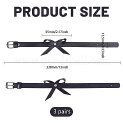 3 Pairs Adjustable PU Leather Bowknot Anklets&nbsp;AJEW-PH0007-82