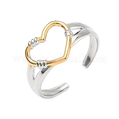 304 Stainless Steel Cuff Open Rings&nbsp;RJEW-Z121-02GP-04