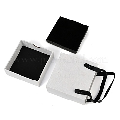 PU Jewelry Set Drawer Boxes with Square Sponge Inside and Texture Paper Rectangle Jewelry Bags&nbsp;LS-ABAG-B009-02B