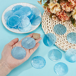 Dyed Natural Capiz Shell Connector Charms&nbsp;FIND-WH0816-016E