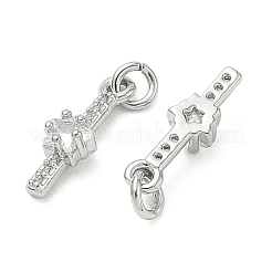 SHEGRACE Brass Micro Pave Cubic Zirconia Pendants&nbsp;XGRQ3D914-514P